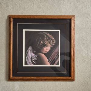 lot 246 image: Framed Angelic Child Artwork Print