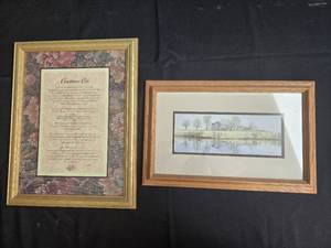 lot 255 image: Framed Artwork and Inspirational Poem Set