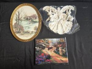 lot 256 image: Vintage Wall Art and Thomas Kinkade Book