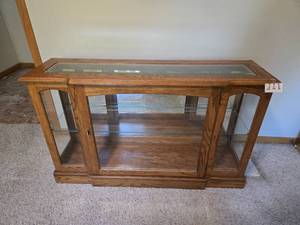 lot 258 image: Glass Display Cabinet with Wooden Frame
