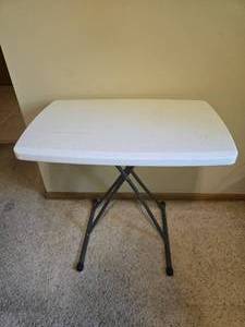 lot 261 image: Lifetime Folding Table with Adjustable Steel Legs