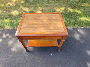 lot 277 image: Vintage Wooden Side Table with Lower Shelf