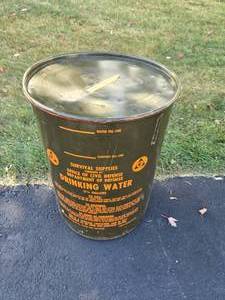 lot 289 image: Vintage Civil Defense Drinking Water Barrel