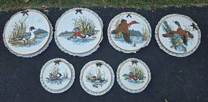 lot 307 image: Vintage Wall Art Set with Bird Motif