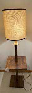 lot 347 image: Mid-Century Modern Floor Lamp with Square Wood Base