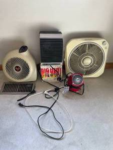 lot 444 image: Assorted Fans and Heater Lot - Vornado & Marvin
