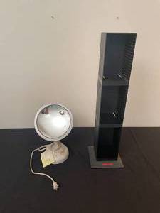lot 487 image: LOT of Magnifying Vanity Mirror and Slim Storage Tower