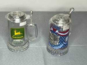 lot 366 image: Pair of Collectible Beer Steins with Pewter Lids