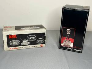 lot 379 image: Cristal dArques Maintenon Decanter and Diana Crystal Dish Set