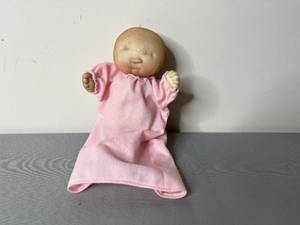 lot 584 image: Vintage Cloth Baby Doll with Pink Outfit