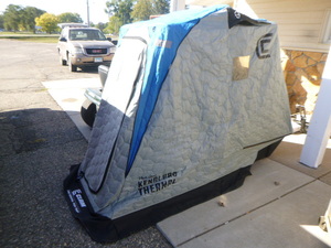 lot 10 image: Clam One Person Portable Ice Fishing House