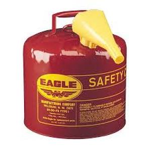 Lot of 5 Gal. Capacity Red Galvanized Steel Type I Gasoline Safety Can with Funnel Customer Returns See Pictures