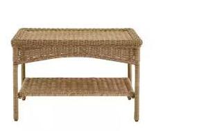 Hampton Bay Rosemont Light Brown Rectangular Steel Wicker Outdoor Patio Coffee Table  Customer Returns See Pictures