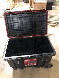 Husky 23 in. 50 Gal. Black Rolling Toolbox with Keyed Lock and Portable Hand Tool Tray   Customer Returns See Pictures
