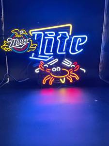 lot 11 image: Miller Lite Motion Crab Neon Sign