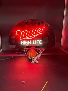 lot 13 image: Miller High Life Basketball Neon Sign