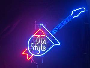 lot 27 image: Old Style Guitar Neon Sign