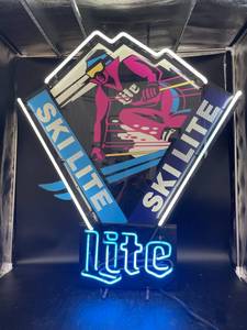 lot 47 image: Miller Lite Ski Lite Neon Sign