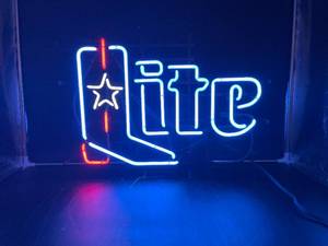lot 62 image: Miller Lite Cowboy Boot Neon Sign
