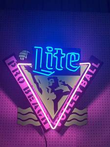 lot 61 image: Lite Beer Pro Beach Volleyball Neon Sign