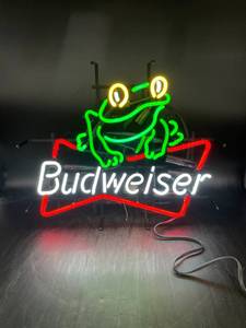 lot 94 image: Budweiser Frog Neon Sign