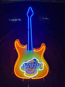 lot 118 image: 2008 Orange Sunkist Soda Guitar Neon Sign