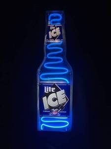 lot 29 image: Miller Lite Ice Motion Bottle Neon Sign