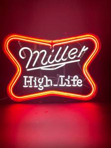 lot 104 image: Miller High Life Flasher Serif Neon Sign