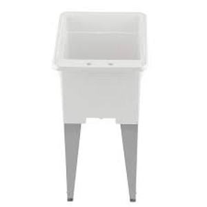 MUSTEE 18 in. x 24 in. Plastic Utilatub Single Laundry Tub in White Customer Returns See Pictures