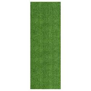 Sweet Home Stores Green 3 ft. x 30 ft. Meadowland Collection Waterproof Solid Artificial Grass Runner Rug IndoorOutdoor Area Rug Customer Returns See Pictures