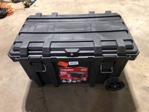 Husky 23 in. 50 Gal. Black Rolling Toolbox with Keyed Lock and Portable Hand Tool Tray  Customer Returns See Pictures