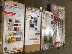 Lot of Assorted Storage Shelving Racks Various Models and Conditions Customer Returns See Pictures