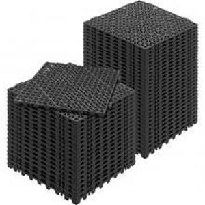 Lot of VEVOR Interlocking Drainage Mat Floor Tiles Rubber Interlocking Gym Flooring Tiles 12 x 12 x 0.6 in.(55 Pcs, 55 sq. ft. Black)