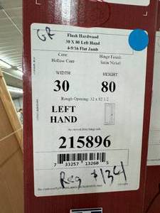 JELDWEN FLUSH HARDWOOD DOOR