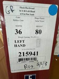 JELDWEN FLUSH HARDWOOD DOOR