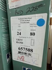 JELDWEN 6 PANEL PREFINISH OAK DOOR