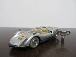 lot 7 image: Vintage SCHUCO Micro-Racer Race Car wKey - Silver Porsche Carrera