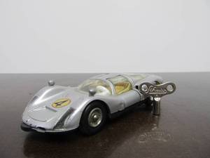 lot 9 image: Vintage SCHUCO Micro-Racer Race Car wKey - Silver Porsche Carrera