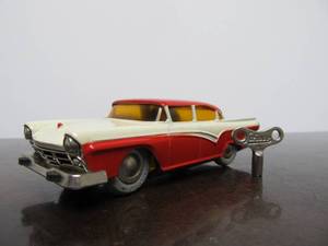 lot 17 image: Vintage SCHUCO Micro-Racer Race Car wKey - Red & White Ford