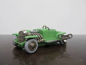 lot 19 image: Vintage SCHUCO Micro-Racer Race Car wKey - Green 1932 Ford Custom Roadster Hot Rod