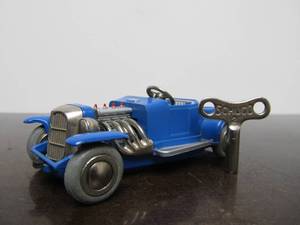 lot 21 image: Vintage SCHUCO Micro-Racer Race Car wKey - Blue 1932 Ford Custom Roadster Hot Rod