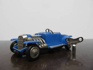 lot 22 image: Vintage SCHUCO Micro-Racer Race Car wKey - Blue 1932 Ford Custom Roadster Hot Rod