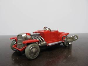 lot 28 image: Vintage SCHUCO Micro-Racer Race Car wKey - Red 1932 Ford Custom Roadster Hot Rod