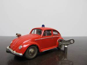 lot 51 image: Vintage SCHUCO Micro-Racer Race Car wKey - Red Volkswagen wSiren