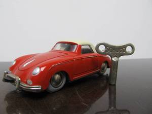 lot 72 image: Vintage SCHUCO Micro-Racer Race Car wKey - Red & White Porsche 