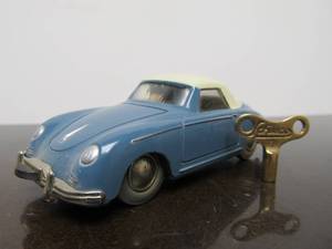 lot 80 image: Vintage SCHUCO Micro-Racer Race Car wKey - Blue & White Porsche