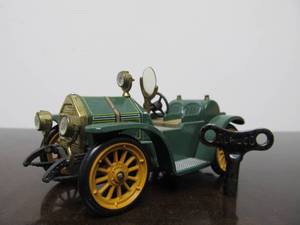 lot 81 image: Vintage SCHUCO Micro-Racer Car wKey - Green & Yellow Old Timer Mercer 35J
