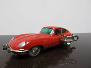 lot 85 image: Vintage SCHUCO Micro-Racer Car wKey - Red Jaguar E-Type - BlueGreen Windows