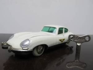 lot 101 image: Vintage SCHUCO Micro-Racer Car wKey - White Jaguar E-Type - BlueGreen Windows