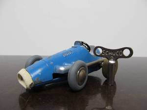 lot 107 image: Vintage SCHUCO Micro-Racer Race Car wKey - Blue 1045